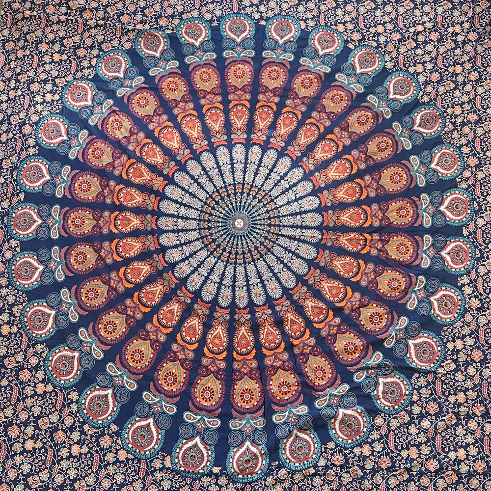 Navy blue tapestry